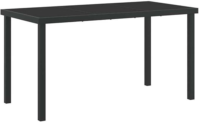 Afuera Living 5-Piece Poly Rattan Garden Dining Set, Black Finish, Glass Tabletop, Cushioned Seats, Ergonomic Design, Weather-Resistant, Modern Patio Furniture for Outdoor Dining or Gatherings