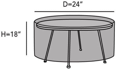 Covermates Elite Round Accent Table Cover – 300D Polyester with Water-Resistant Finish, Mesh Vent & Adjustable Buckle Straps for Outdoor Patio Table Protection, 24DIAMETER x 18H, Charcoal