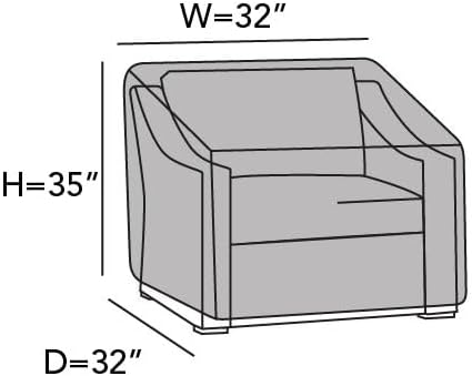 Covermates Classic Outdoor Chair Cover – Lightweight Weather-Resistant Patio Chair Cover with Elastic Hem & Mesh Vent, Protects Patio, Dining & Lounge Chairs, 32W x 32D x 35H, Black