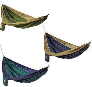 Hammaka Parachute Silk Lightweight Portable Double Hammock In Blue / Brown