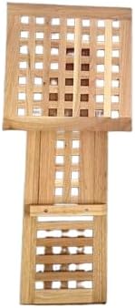 Small Folding Table Wooden Side Table for Outdoor Garden Patio, Foldable Square Coffee Table, Solid Elm Wood Folding End Table for Balcony, Kitchen, Camping, Picnic, Indoor & Outside Use