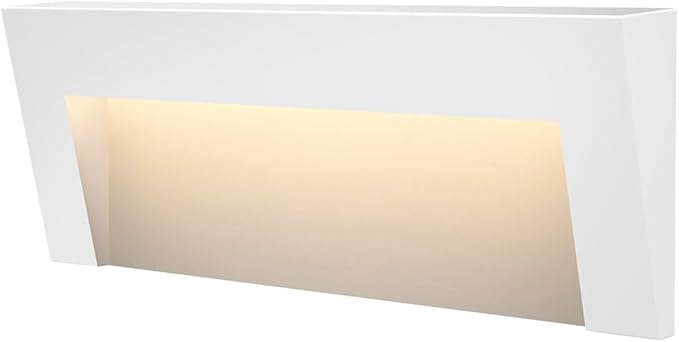 Hinkley Landscape Lighting Taper 1557SW Wide Horizontal 12v Deck Sconce, Low-Voltage, Mounts Flush to Surface, Integrated LED, Satin White