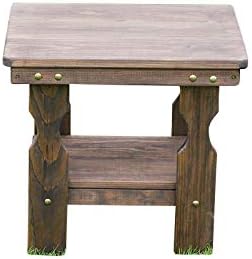 Amish Casual Heavy Duty Outdoor Wood End Table in Dark Walnut Stain - Quality Crafted in The USA from Treated Pine by Amish Artisans