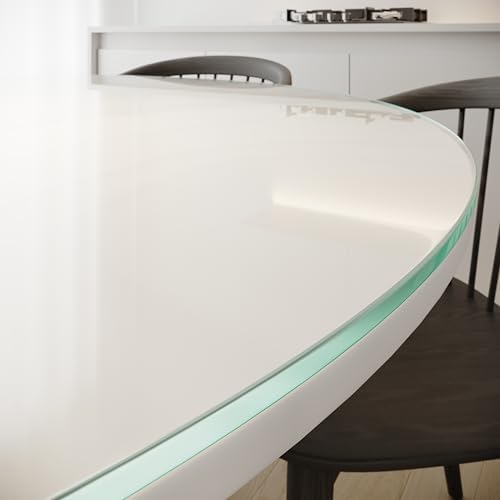Royalty 54" Inch Round Tempered Glass Table Top – Clear Table Top Glass – Useful for Replacement, Tabletop Protector, Patio, Dining, Coffee, Desks - 3/8" Thick Flat Polished Edge