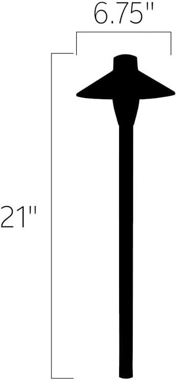 Kichler 1-Light Outdoor Path Light in Centennial Brass, Outdoor Landscape Lighting Fixture for Pathway, Garden and Yard, 12-Volt Low Voltage, (21" H x 6.75" DIA), 15478CBR