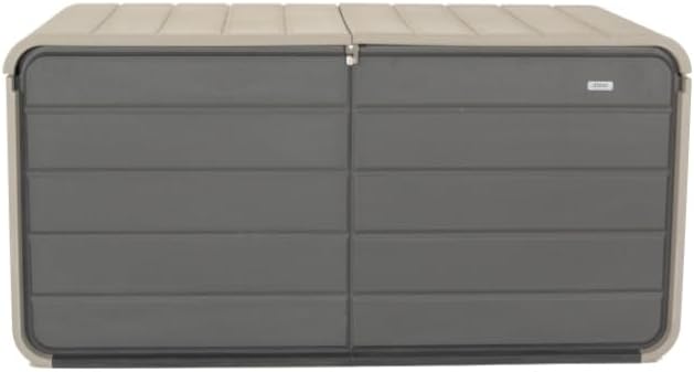 160 Gallon Waterproof Outdoor Deck Box Storage Chest in Dark Gray, Large Capacity Patio Storage for Garden Tools, Cushions, and More (200 Gallon (Gray) - Plastic)