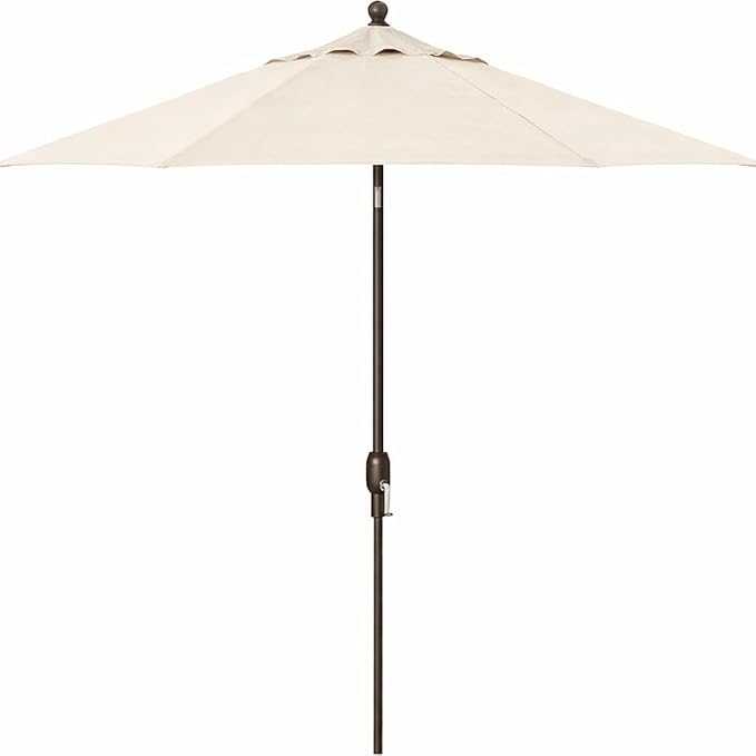 Treasure Garden 9-Foot Patio Umbrella - Outdoor Furniture Market Umbrella – Auto Tilt – Bronze Aluminum Frame (Obravia, Vanilla)