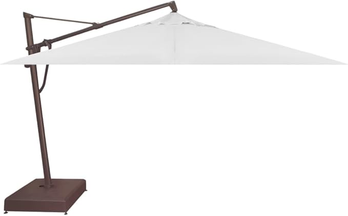 Treasure Garden AKZ PLUS Cantilever Umbrella 10'x13' Rectangular Sunbrella Natural Canopy and Bronze Frame with Stationary Base