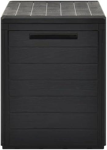 Deck Box, Outdoor Organizer Toolbox for Patio Lawn Poolside Backyard Garden, Indoor Storage Cabinet Lockable (Lock is not Included) - Anthracite - 78x44 cm