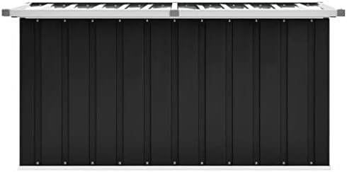 Garden Storage Box, Galvanized Steel Outdoor Container for Patio and Garage Organization, Durable Lid for Pool and Lawn Use, Ideal for Deck and Furniture Storage
