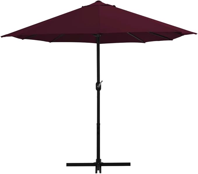 Large Outdoor Patio Umbrella 181.1"x106.3" Bordeaux Red Aluminum Pole with Crank Mechanism, UV Protective Sun Shade for Garden Pool Beach Backyard