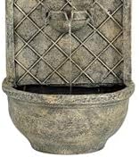 Sunnydaze Messina 26" Outdoor Wall Water Fountain with Pump and Panel - French Limestone - Solar/Battery-Powered