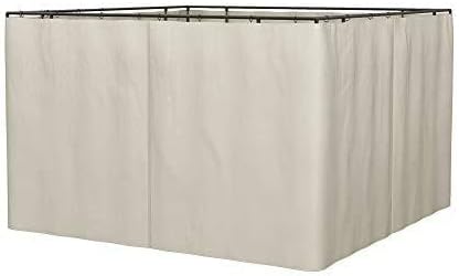 Outsunny 10' x 12' Universal Gazebo Sidewall Set with Panels, Hooks and C-Rings Included for Pergolas and Cabanas, Dark Brown
