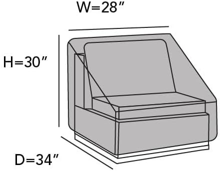 Covermates Elite Outdoor Sectional Armless Chair Cover – Water-Resistant 300D Polyester Patio & Garden Chair Protection with Drawcord Hem, Buckle Straps & Mesh Vents, 28W x 34D x 30H, Khaki