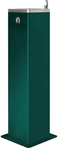 Global Industrial Outdoor Pedestal Drinking Fountain, Green Powder Coat