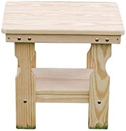 Amish Casual Heavy Duty Outdoor Unfinished End Table - Quality Crafted in The USA from Treated Pine by Amish Artisans