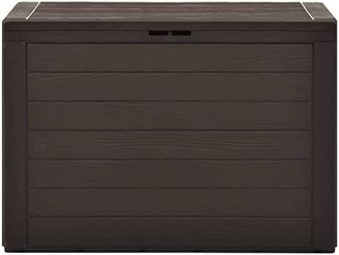 Deck Box, Outdoor Organizer Toolbox for Patio Lawn Poolside Backyard Garden, Indoor Storage Cabinet Lockable (Lock is not Included) - Brown - 78x44 cm