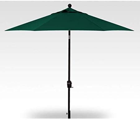 Treasure Garden Octagonal 9 ft Patio Umbrella - Outdoor Furniture Table Umbrella – Push-Button Tilt – Black Aluminum Frame (Obravia, Forest Green)