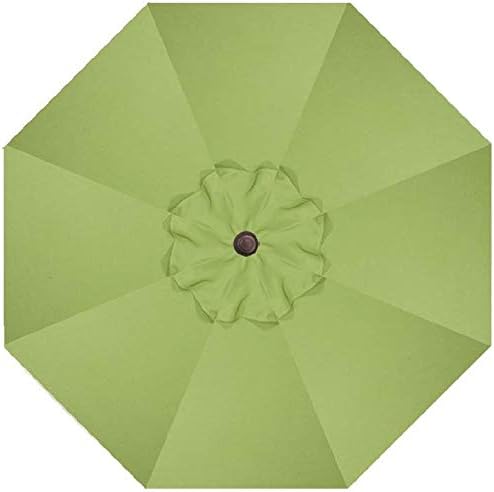Treasure Garden Octagonal 9 ft Patio Umbrella - Outdoor Furniture Table Umbrella – Push-Button Tilt – Bronze Aluminum Frame (Obravia, Kiwi)