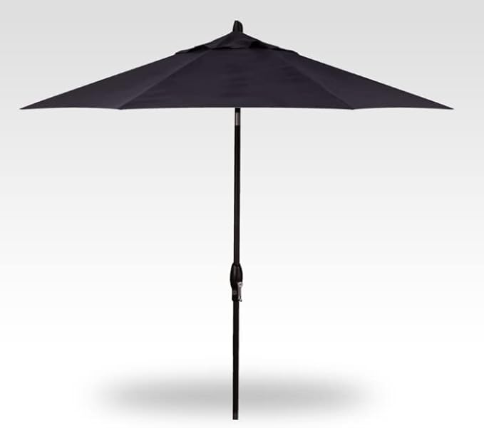 Treasure Garden Deluxe Crank-Tilt 9-FT Octagon Market Umbrella - Outdoor Patio, Deck, Pool, Backyard Stand Alone Umbrella - Heavy Duty w/Black Frame & Obravia Fabric (Navy)
