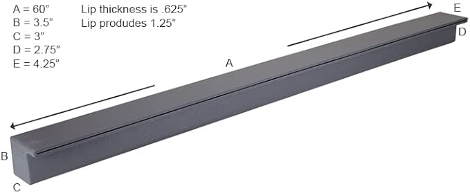 Tomaso 60" ABS Waterfall Cascading Sheer Descent Water Feature Spillway Pool Spa Wall Mount - Gray Plastic (60")