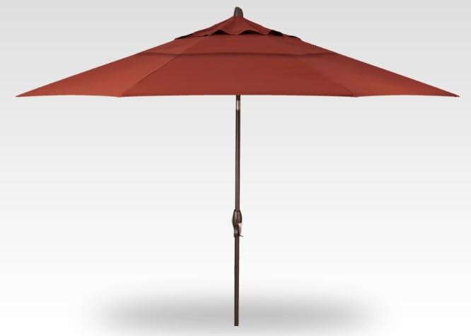 Treasure Garden 11ft Double Wind Vent Patio Umbrella – Outdoor Market Umbrella – Deluxe Auto-Tilt – Bronze Aluminum Frame (Sunbrella, Henna)