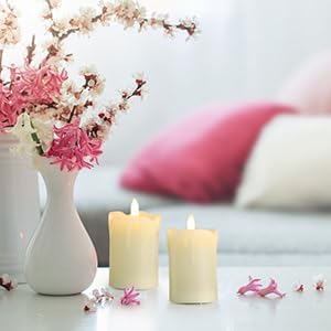 YOROXRG 9 Pack Flameless Votive Candles with Timer Remote,2" x 3" Real Wax, Realistic Black Wick Battery Operated Pillar Candles for Wedding, Party and Holiday Decoration
