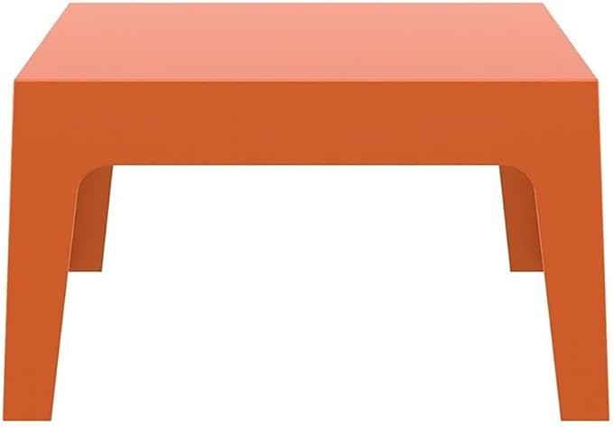 Compamia Box Resin Patio Coffee Table in Orange, Commercial Grade