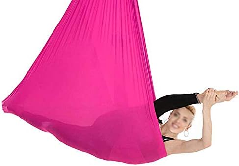 Indoor Sensory Swing Chair Adjustable Yoga Hammock Child Cuddle Swing for Kids Or Adults Autism ADHD AspergersTherapy (Color : Rose red, Size : 150 x 280 cm)
