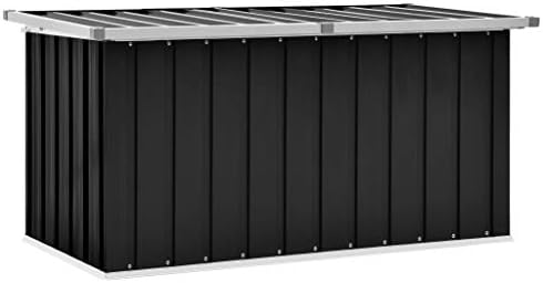 Garden Storage Box, Galvanized Steel Outdoor Container for Patio and Garage Organization, Durable Lid for Pool and Lawn Use, Ideal for Deck and Furniture Storage