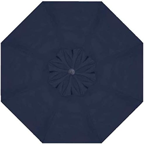 Treasure Garden Octagonal 9 ft Patio Umbrella - Outdoor Furniture Table Umbrella – Push-Button Tilt – Bronze Aluminum Frame (Obravia, Navy)