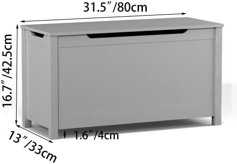 LICOME 30 Gallon Outdoor Storage Deck Box - Weather Resistant, Easy Assembly (Gray-Storage-Box)