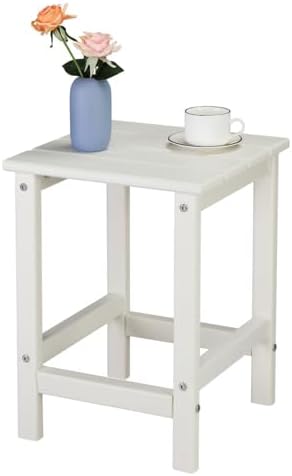Zimtown Adirondack Side Table, 15 Inch Square HDPE Outdoor Side Table, Small Modern End Tables, Coffee Table for Outside, Patio, Backyard, Pool, Lawn, Beach, Waterproof & Portable