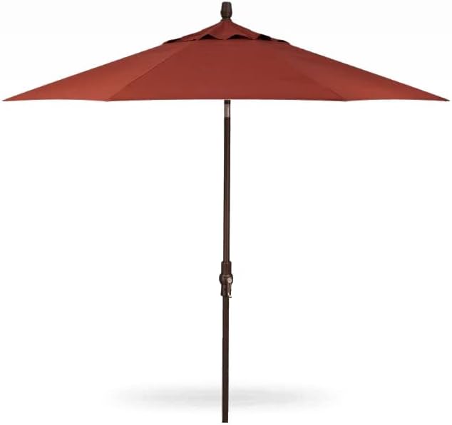 Treasure Garden 9-Foot Starlux Deluxe Collar-Tilt Market Umbrella with Bronze Frame and Sunbrella Fabric: Henna (Includes 3 Year Extended Frame Warrantee)