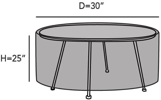 Covermates Elite Round Accent Table Cover – 300D Polyester with Water-Resistant Finish, Mesh Vent & Adjustable Buckle Straps for Outdoor Patio Table Protection, 30DIAMETER x 25H, Khaki