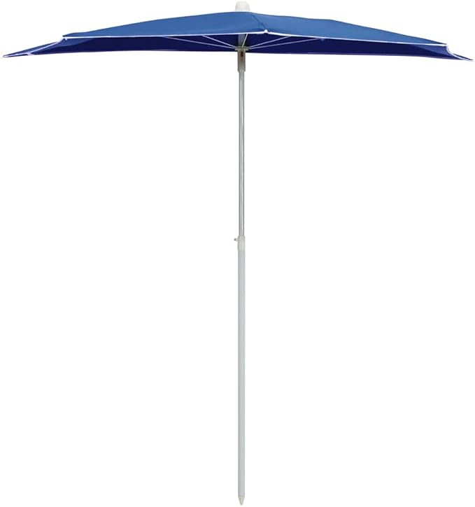 vidaXL Garden Half Parasol with Pole Outdoor Patio Sunshade Shelter Backyard