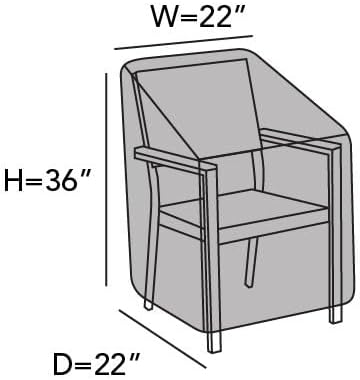 Covermates Classic Outdoor Chair Cover – Heavy-Duty 12-Gauge Vinyl Patio Chair Protector, Weather-Resistant, Elastic Hem, Fits Most Garden & Deck Chairs, 22W x 22D x 36H - Set of 2