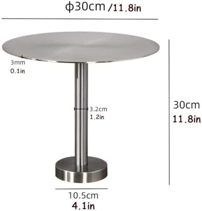 Wall Mounted Small Round Stainless Steel Tray Table - Space-Saving Modern Pub Bar End Table for Indoor/Outdoor Use, Perfect for Cafes and Booths (1.64ft)