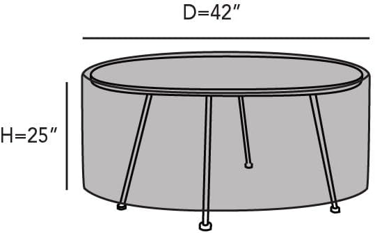 Covermates Elite Round Accent Table Cover – 300D Polyester with Water-Resistant Finish, Mesh Vent & Adjustable Buckle Straps for Outdoor Patio Table Protection, 42DIAMETER x 25H, Khaki