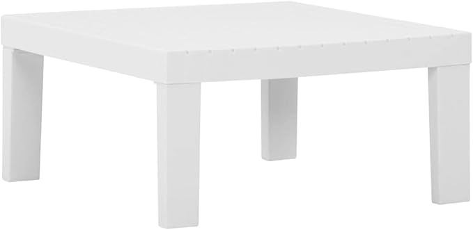 vidaXL Patio Furniture Set 6 Piece, Patio Conversation Set with Cushions, Outdoor Bench Chair with Coffee Table for Garden, Modern, Plastic White