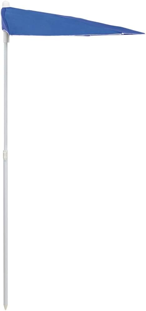 vidaXL Garden Half Parasol with Pole Outdoor Patio Sunshade Shelter Backyard