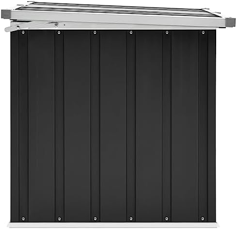 Garden Storage Box, Galvanized Steel Outdoor Container for Patio and Garage Organization, Durable Lid for Pool and Lawn Use, Ideal for Deck and Furniture Storage