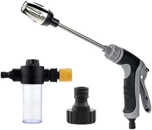 Hose Hawk Pressure Washer, Hosehawk Pro Multi Function High Pressure Water Jet with 360° Rotating Nozzle, 3 Spray Modes (Grey-2)