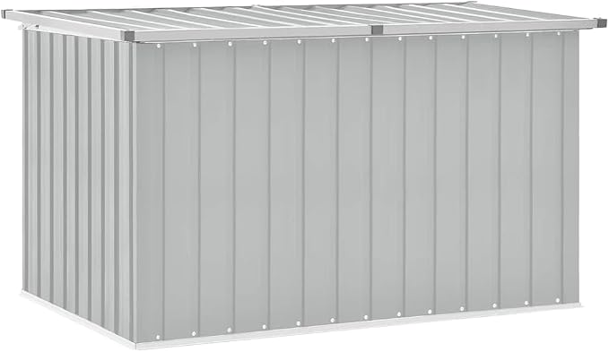 58.7" Metal Garden Storage Box, Large Outdoor Deck Box for Patio and Backyard, Weather-Resistant Galvanized Steel Storage Container for Tools and Cushions, Grey