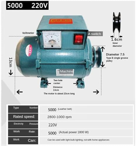 5000W 220V Small Gasoline Generator, Pure Copper Wire, Brushless Permanent Magnet, Diesel Engine, High Efficiency, Portable Power Supply for Home & Outdoor Use