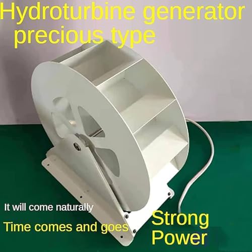 100W Micro Hydro Generator Low Speed Water Wheel Turbine for Outdoor Ditch Stream Power Supply Silent Belt Drive 5-24V Battery Charging Compact Steel Design for Camping Emergency Lighting Portable