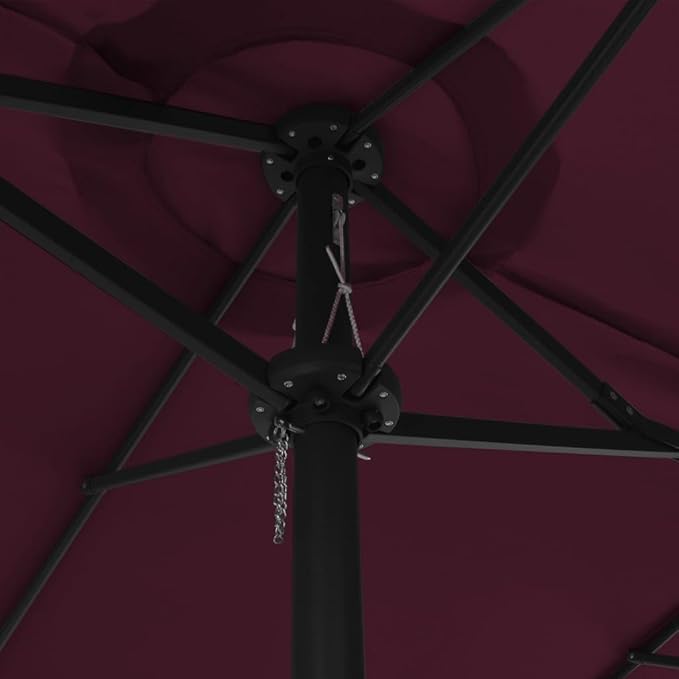 Large Outdoor Patio Umbrella 181.1"x106.3" Bordeaux Red Aluminum Pole with Crank Mechanism, UV Protective Sun Shade for Garden Pool Beach Backyard