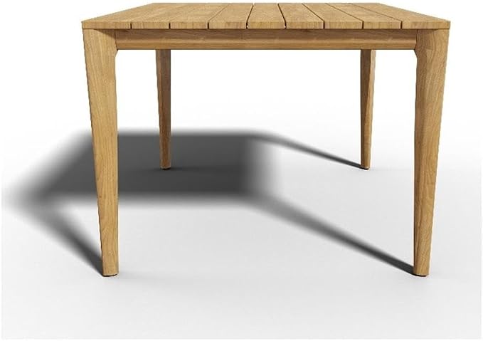 Pemberly Row 39" Square Teak Outdoor Dining Table, Natural Finish, with Umbrella Hole, Premium Teak Wood, Weather-Resistant, Hand-Sanded, Patio Furniture for Small Spaces