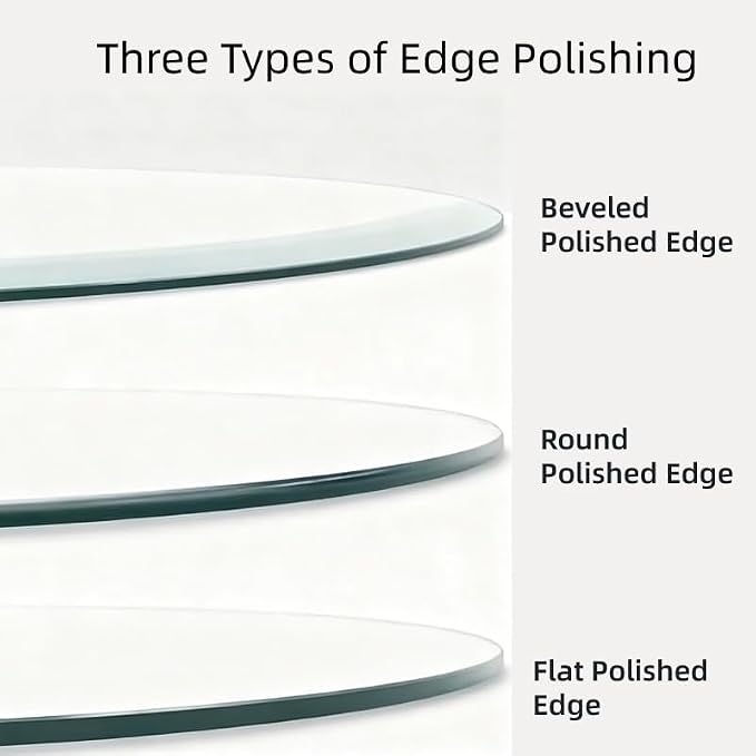 Meihua Glass Table Top, 36 Inch Round 1/4" Thick Flat Polished Edge, Clear Tempered Glass Surface Protector, Multipurpose for Dining Table, Patio, Coffee and End Table