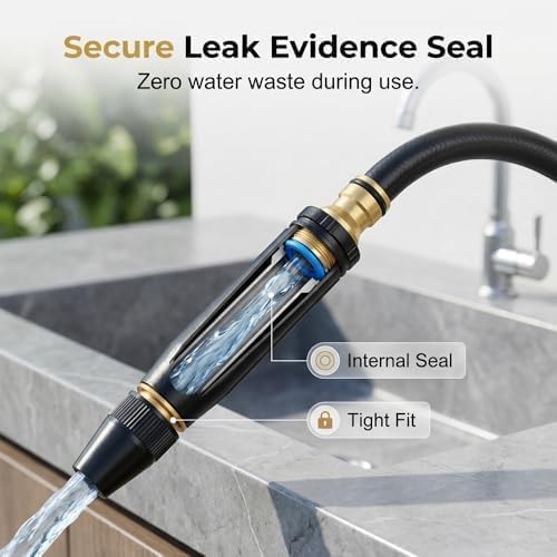 Home High-Pressure Car Wash Water Gun with Booster Nozzle and Hose, Adjustable Nozzle, High-Strength Aluminum Alloy Core for Watering Plants and Vegetables, and Car Washing (2PCS)
